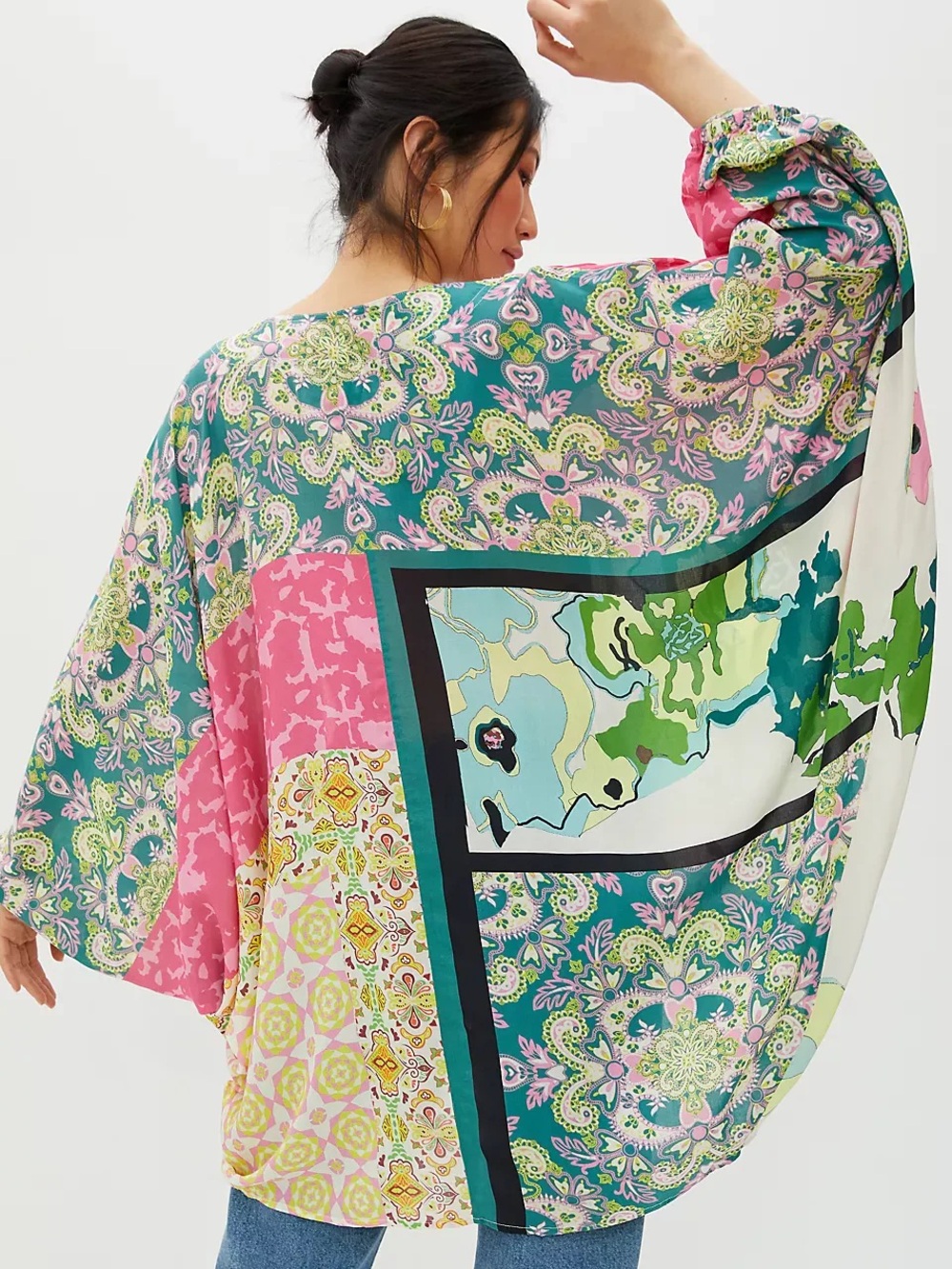 Anthropologie | Multicolored Mixed Patterned Kimono
